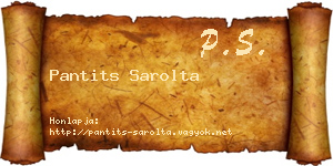 Pantits Sarolta névjegykártya